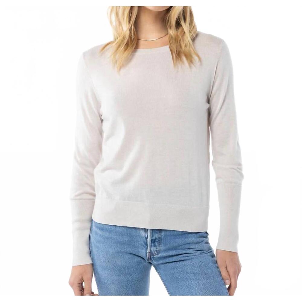 NEW PURA CASHMERE worsted cashmere long sleeve tee in moonbeam